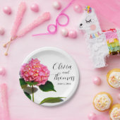 Assiettes En Carton Hydrangea rose fleurs roses roses (Fête)