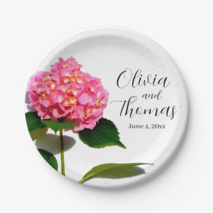 Assiettes En Carton Hydrangea rose fleurs roses roses