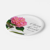 Assiettes En Carton Hydrangea rose fleurs roses roses (Angle)