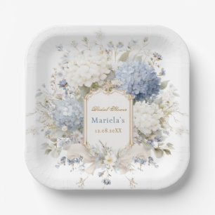 Assiettes En Carton Hydrangea Royal Botanique aquarelle mariage