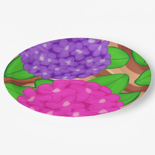 Assiettes En Carton Hydrangeas (Angle)