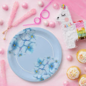 Assiettes En Carton Hydrangeas bleu plaque de papier (Fête)