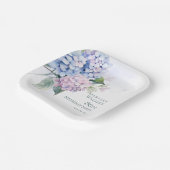 Assiettes En Carton Hydrangeas bleu rose 80e anniversaire (Angulaire)