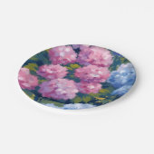 Assiettes En Carton Hydrangeas d'été | Fleurs côtières roses et bleues (Angle)
