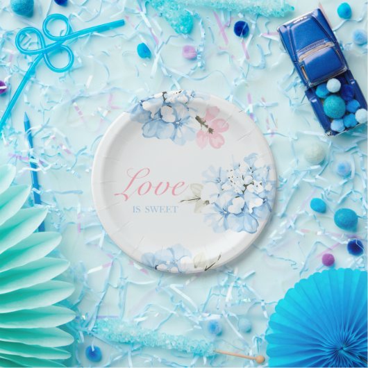 Assiettes En Carton Hydrangeas Pastel Bloom (Fête)