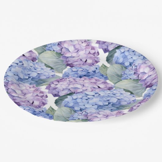 Assiettes En Carton Hydrangée (Angle)