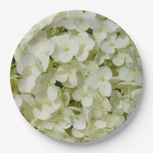 Assiettes En Carton Hydrangée blanche molle (Devant)