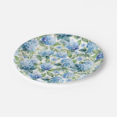 Assiettes En Carton Hydrangée bleue (Angle)