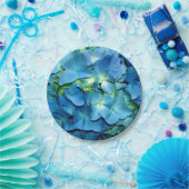 Assiettes En Carton Hydrangée bleue (Fête)