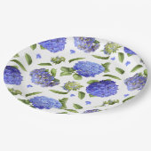 Assiettes En Carton Hydrangée Bleue Sur Tout Le Design Botanique (Angle)