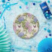 Assiettes En Carton Hydrangée céleste violette (Fête)