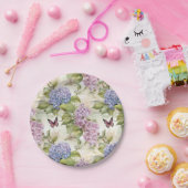 Assiettes En Carton Hydrangée céleste violette (Fête)