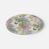 Assiettes En Carton Hydrangée céleste violette (Angle)