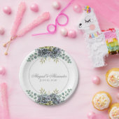 Assiettes En Carton Hydrangée pourrie Eucalyptus (Fête)