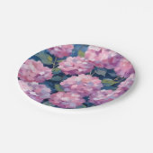 Assiettes En Carton Hydrangée rose pâle (Angle)