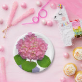 Assiettes En Carton Hydrangée rose rose fleur rose (Fête)
