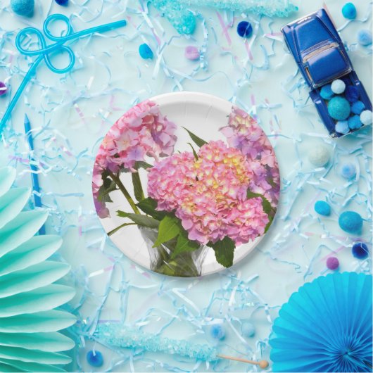 Assiettes En Carton Hydrangées et cristal (Fête)