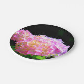 Assiettes En Carton Hydrangées rose violet orange (Angle)