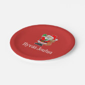 Assiettes En Carton Hyvaa Joulua Père Noël finlandaise de Noël (RED) (Angle)