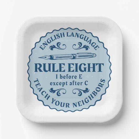 Assiettes En Carton I avant E sauf après C Règle drôle (Recto)