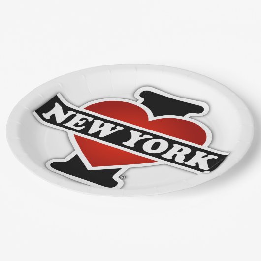 Assiettes En Carton I coeur New York (Angle)