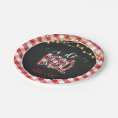 Assiettes En Carton I Do BBQ Papier Plaque - En vichy - Personnalisé (Angle)