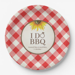 Assiettes En Carton I Do BBQ Plaques papier tournesol et En vichy roug
