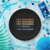 Assiettes En Carton I Hate Programmation - Drôle Programmeur I (Fête)