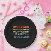 Assiettes En Carton I Hate Programmation - Drôle Programmeur I (Fête)