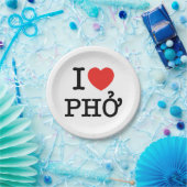Assiettes En Carton I Heart (Amour) Pho (Fête)