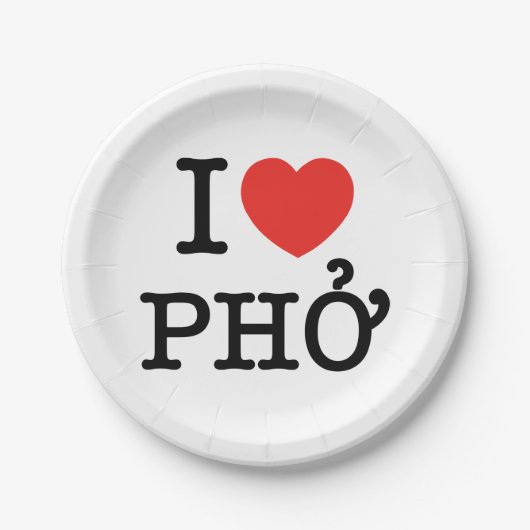Assiettes En Carton I Heart (Amour) Pho (Devant)