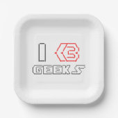 Assiettes En Carton I Heart Geek ASCII ART (Recto)