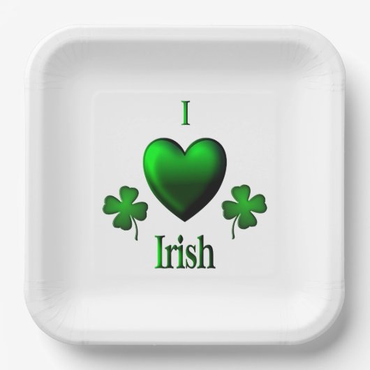 Assiettes En Carton I Heart Irish (Recto)