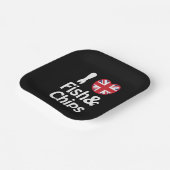 Assiettes En Carton I Heart [Love] Poisson & Chips Bandana (Angulaire)