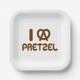 Assiettes En Carton I Heart Pretzel