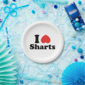 Assiettes En Carton I Heart Sharts (Fête)