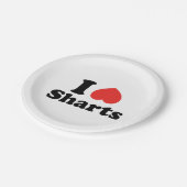 Assiettes En Carton I Heart Sharts (Angle)