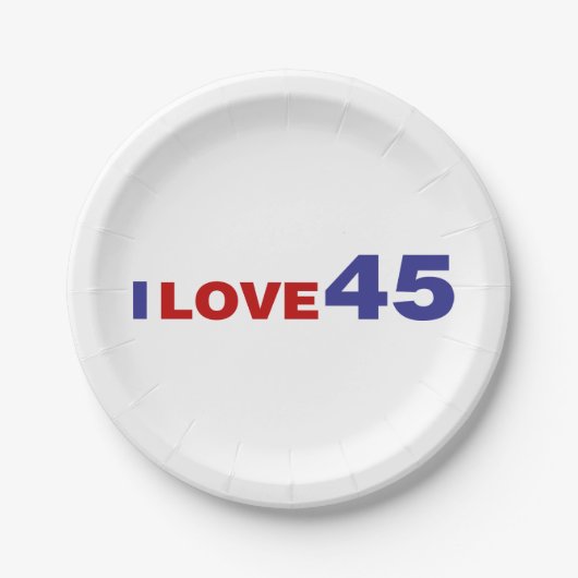 Assiettes En Carton I Love 45 (Devant)