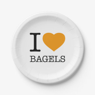 ASSIETTES EN CARTON I LOVE BAGELS