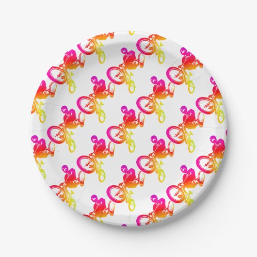 Assiettes En Carton I Love BMX (Devant)