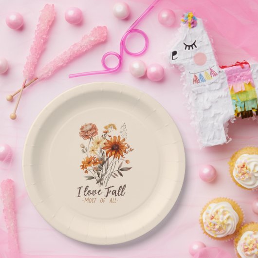 Assiettes En Carton I Love Fall Most All - Autumn Foliage (Fête)