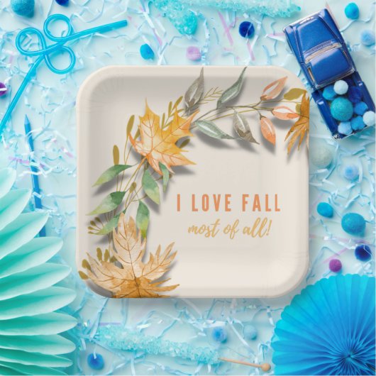 Assiettes En Carton I Love Fall Most All Paper Plate (Fête)