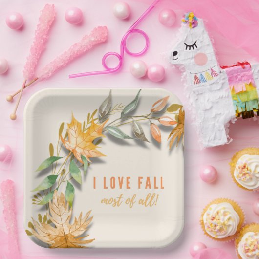 Assiettes En Carton I Love Fall Most All Paper Plate (Fête)