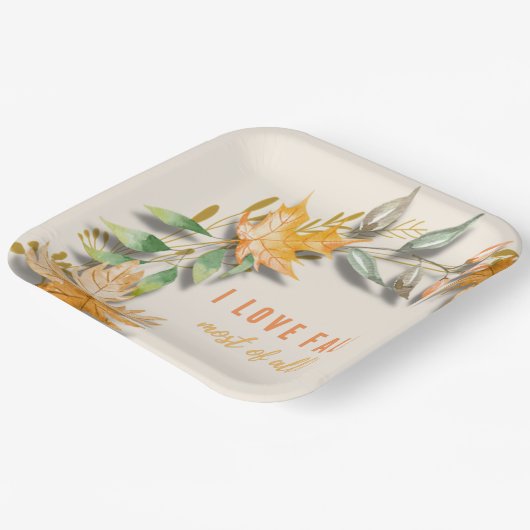 Assiettes En Carton I Love Fall Most All Paper Plate (Angulaire)