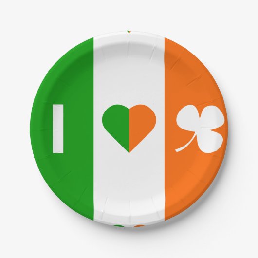 Assiettes En Carton I Love Ireland (Devant)