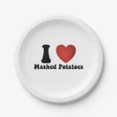 Assiettes En Carton I Love Mashed Potatoes Thanksgiving Diner Cadeau (Devant)