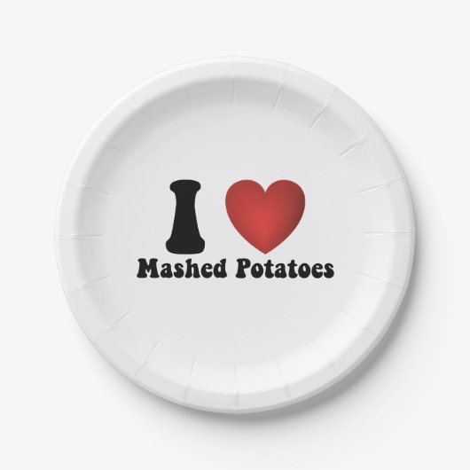 Assiettes En Carton I Love Mashed Potatoes Thanksgiving Diner Cadeau (Devant)