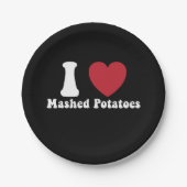 Assiettes En Carton I Love Mashed Potatoes Thanksgiving Diner Cadeau (Devant)