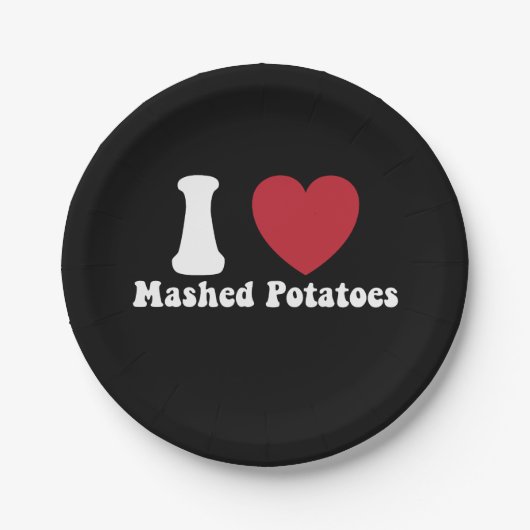 Assiettes En Carton I Love Mashed Potatoes Thanksgiving Diner Cadeau (Devant)