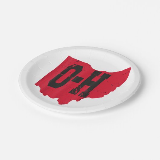 Assiettes En Carton I Love My Ohio Home Script Ohio Buckeye State (Angle)